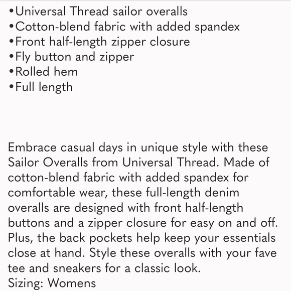 Universal Thread - Women's Denim Sailor Overalls - Universal Thread B Black - Picture 4 of 5